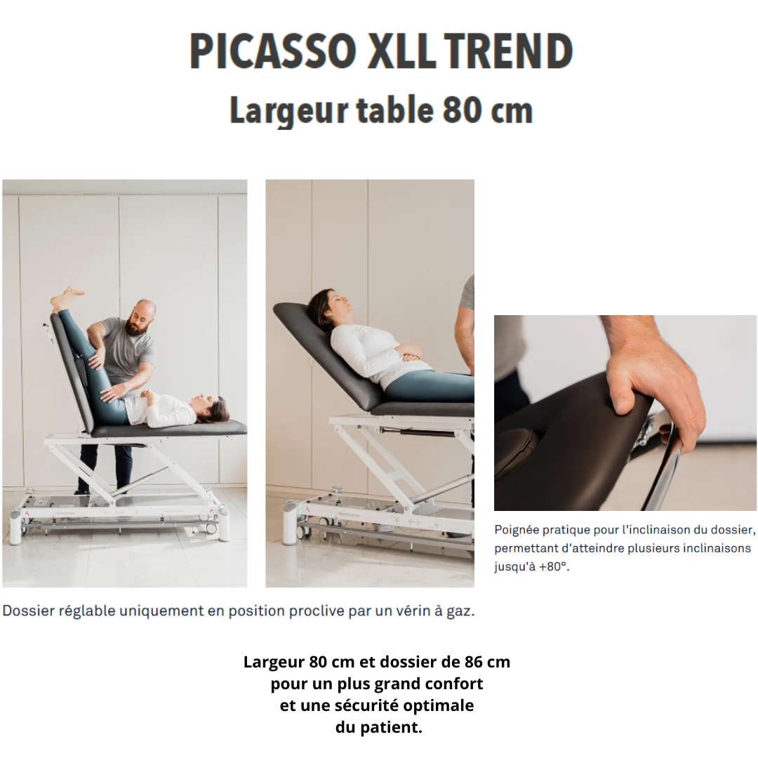 Table de massage PICASSO XLL TREND à 2 plans