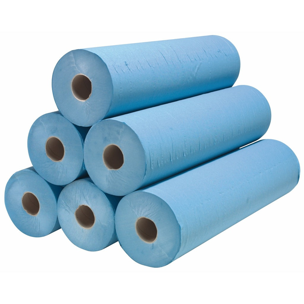 Drap ouaté lisse bleu - 50 x 38 cm - 6 rouleaux