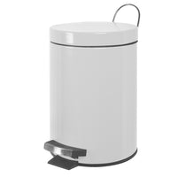 Poubelle à pédale en métal blanc - Frandis
