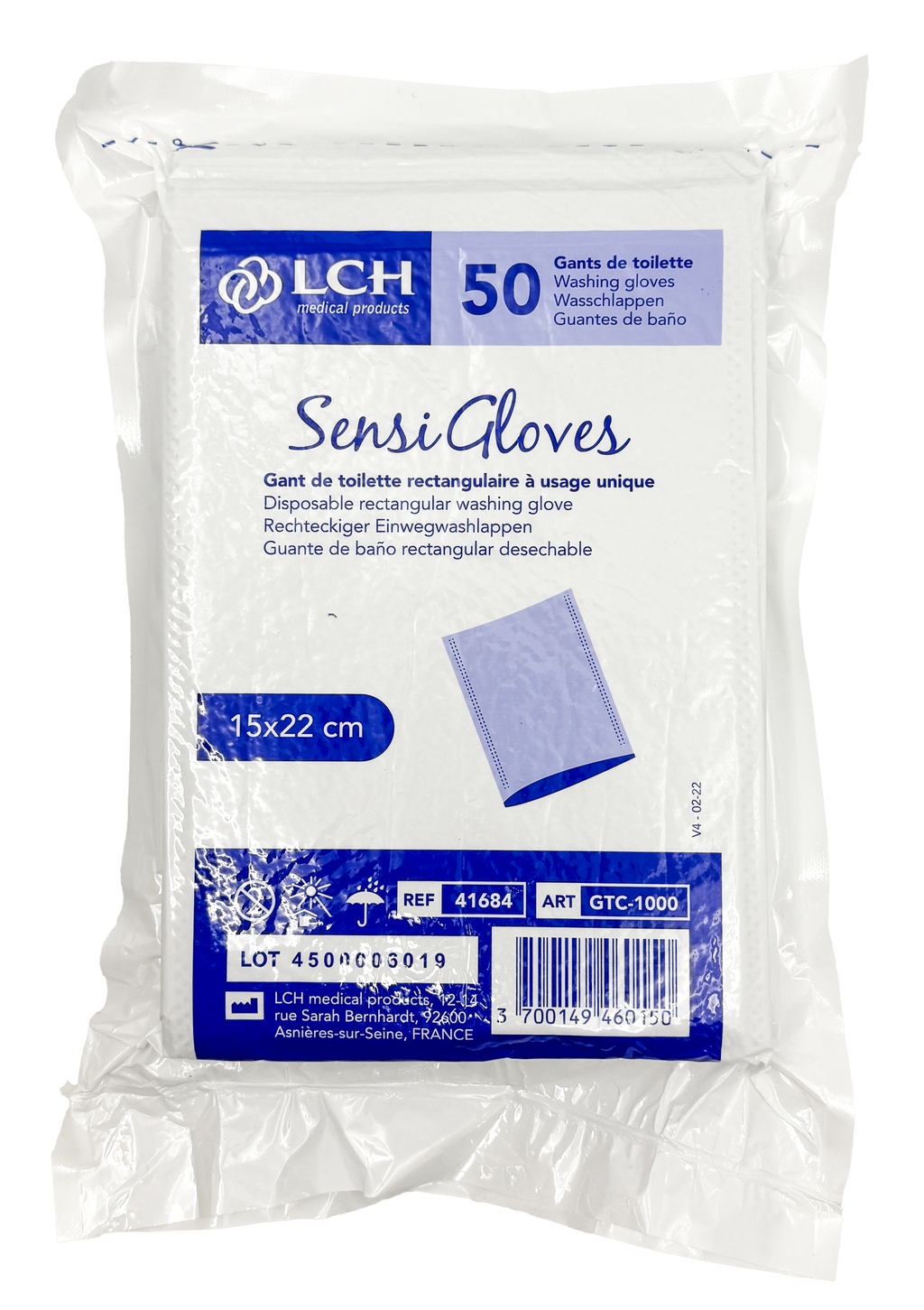 Gants de toilette non tissé Sensigloves