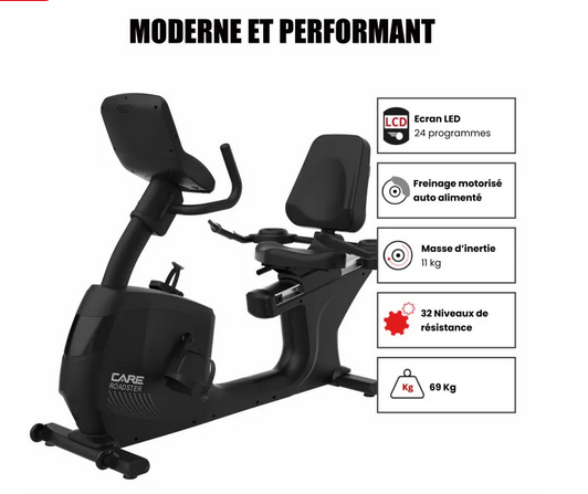 Vélo semi allongé ROADSTER LED auto-alimenté - CARE