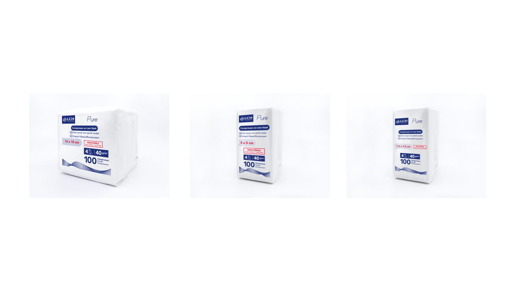 Compresses non tissées non stériles Pure N40 - Paquet de 100 compresses
