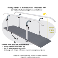 Barres Parallèles Ferrox - Avec Plancher antidérapant et main courante pivotante 360°
