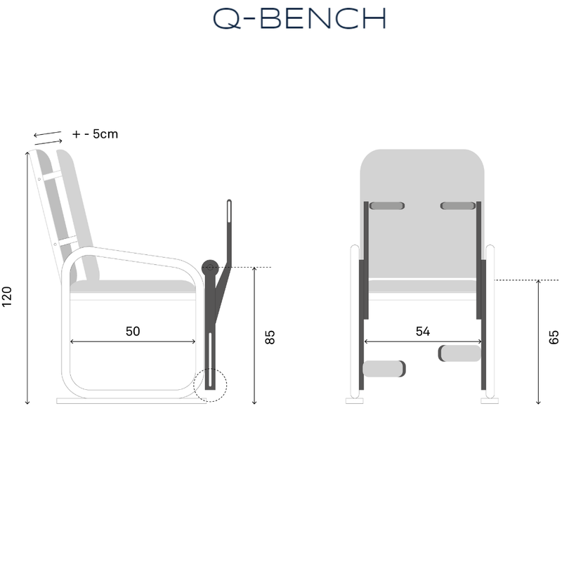 Fauteuil quadriceps Q-BENCH avec 20 kilos de disques de charge
