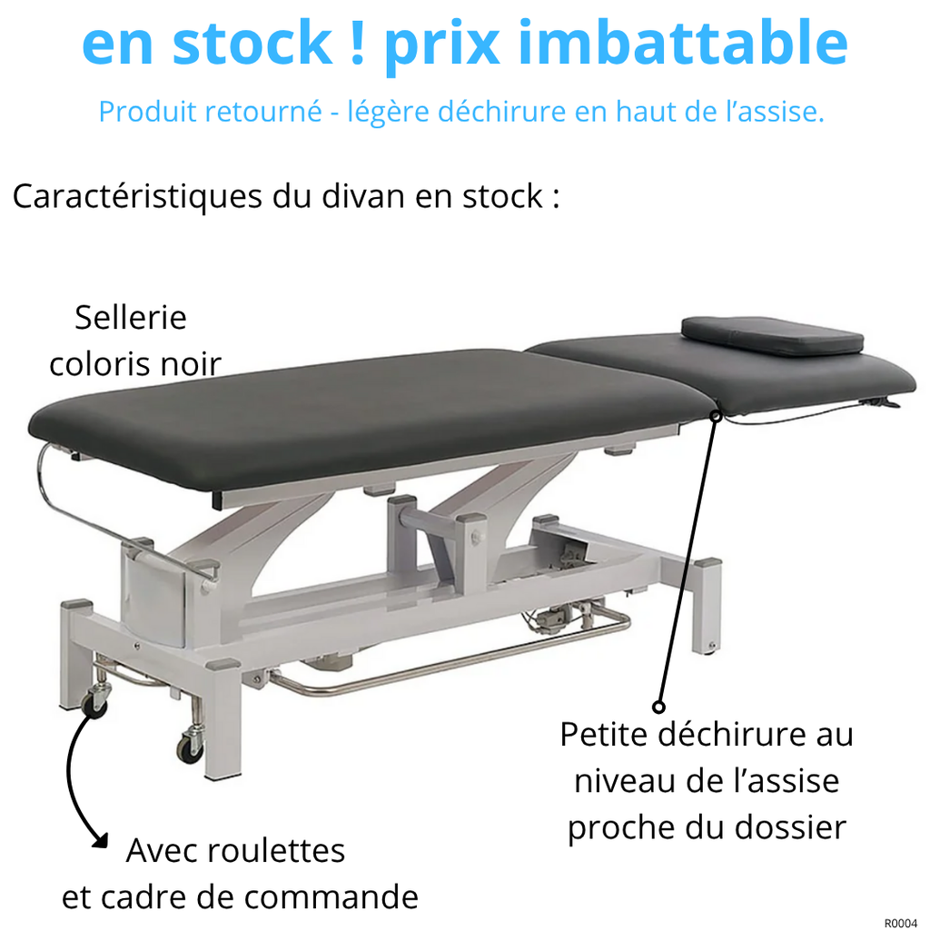 Table de massage Torac 2 plans déclive avec roulettes