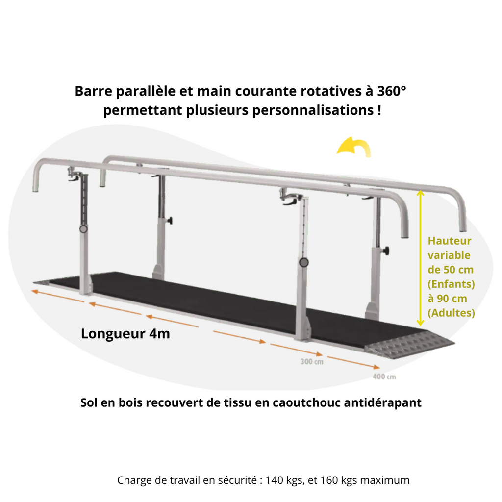 Barres parallèles professionnelle 4m - Ferrox - enfant/adulte