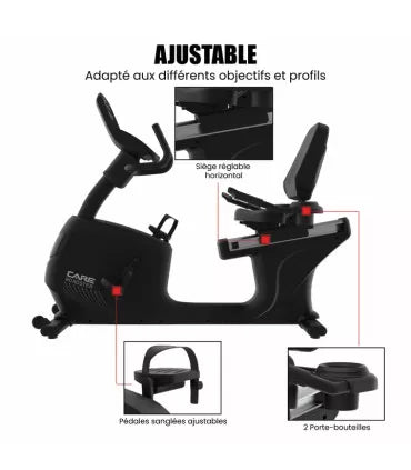 Vélo semi allongé ROADSTER LED auto-alimenté - CARE