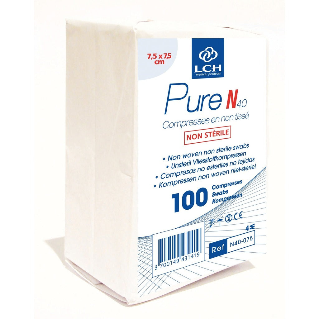 Compresses non tissées non stériles Pure N40 - Paquet de 100 compresses