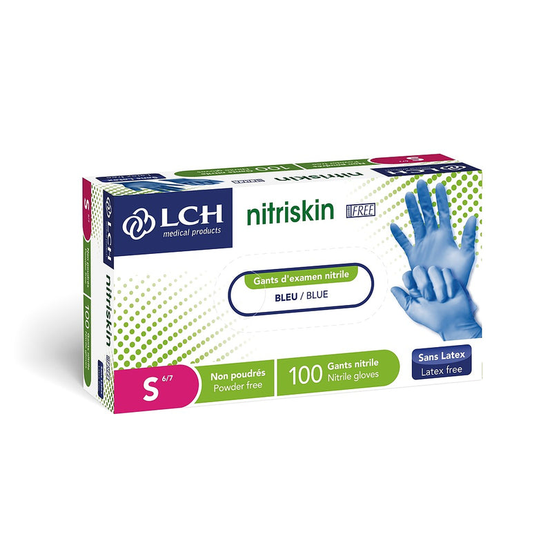 Gants Nitriskin Free en nitrile non poudrés - Bleu