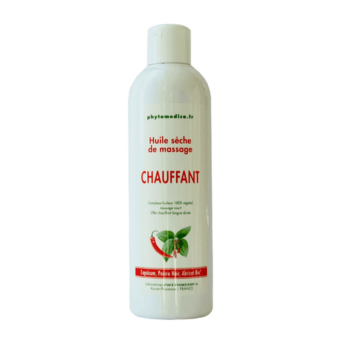 Huile sèche massage chauffant - Flacon de 250 ml