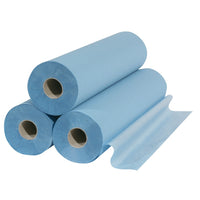 Drap d'examen plastifié bleu - 6 rouleaux