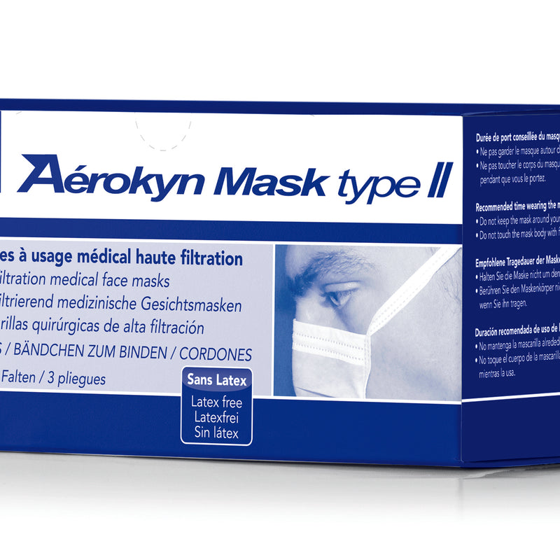 Masque Aérokyn type II avec lacets - Boîte de 50