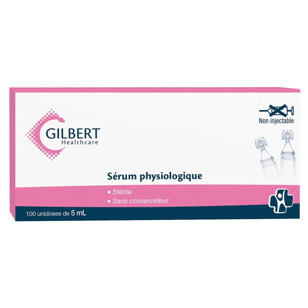 Sérum physiologique Gilbert - 100 unidoses de 5 ml