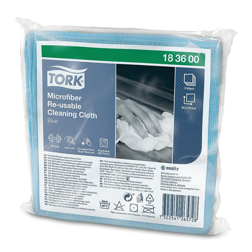 Tork Chiffon de Nettoyage Microfibre réutilisable – 6 lavettes