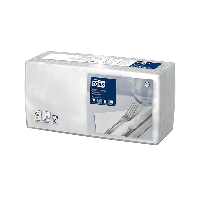 Tork Serviette Lunch - Blanc - 2plis, 29x29cm - X300