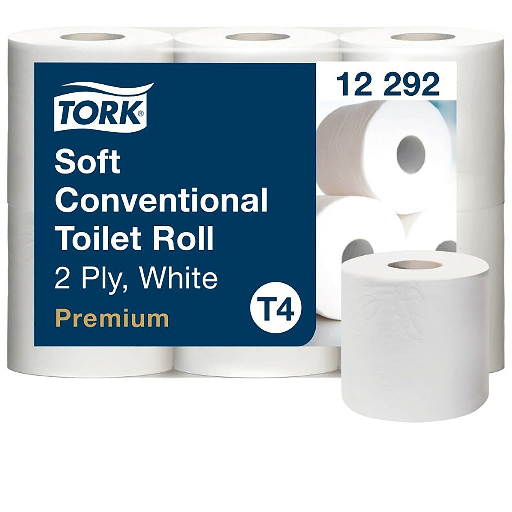 Papier Toilette traditionnel Tork doux 2 plis T4 - 8 paquets x 6 rouleaux