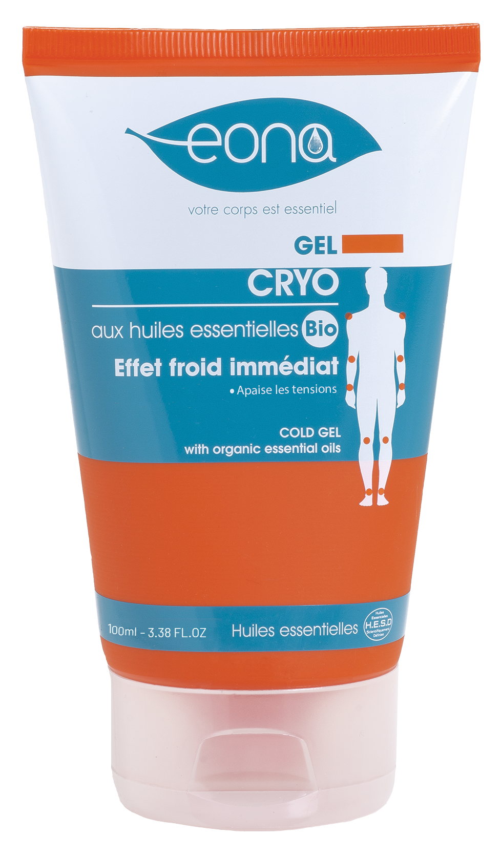 Gel de massage CRYO aux huiles essentielles BIO 100 ml, EONA