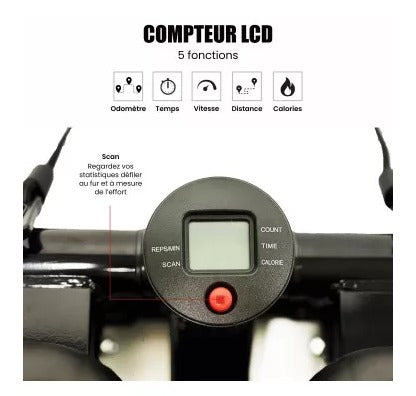 Mini stepper avec compteur et bandes de résistance - CARE