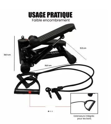 Mini stepper avec compteur et bandes de résistance - CARE