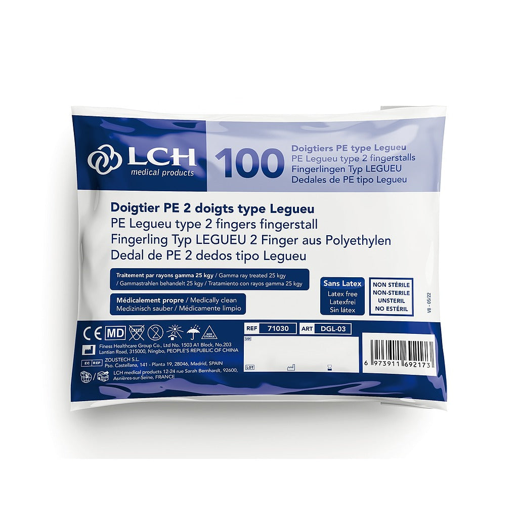 Doigtier de Legueu médicalement propre - Sachet de 100