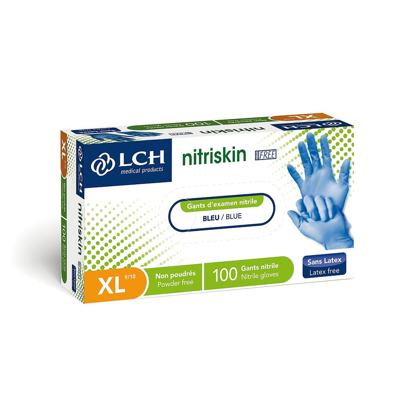 Gants Nitriskin Free en nitrile non poudrés - Bleu - Premium