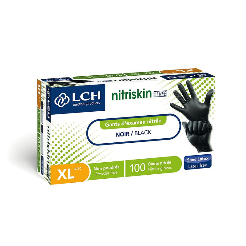 Gants Nitriskin Free en nitrile non poudrés - Noir