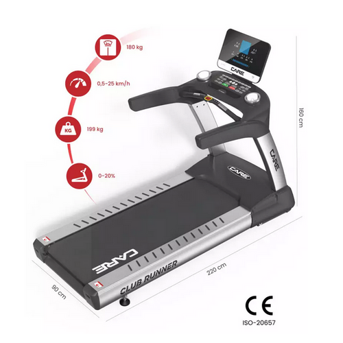 Tapis de course professionnel Club Runner 25 km/h - Care