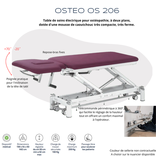Table de massage électrique spéciale ostéopathie OS 206