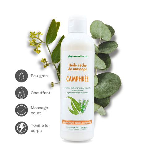 Huile sèche massage Camphrée - Flacon de 250 ml